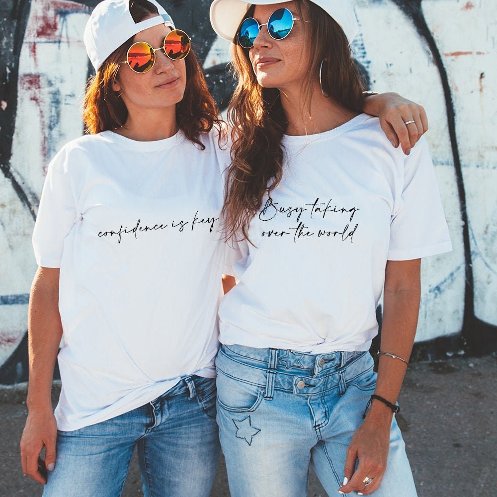 Positive Spruch T-Shirts, Busy Taking Key, Frauen Damen Boss over is T-Shirt, Sommer Tee, Geschenk, World, the Babe T-Shirt, Boss Confidence Zitat