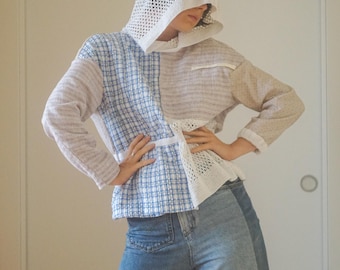 Upcycled Reworked Hoodie, Second Hand Jacket Pullover