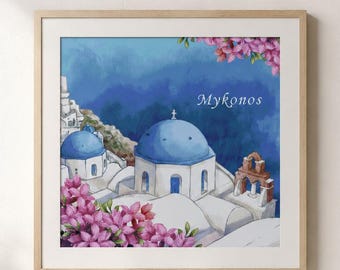 Mykonos Cross Stitch Pattern: Greek Island Cityscape (PDF Download)