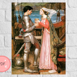 Cross Stitch Pattern, Tristan and Isolde, John Waterhouse , Pdf,Instant Download , Famous Paintings