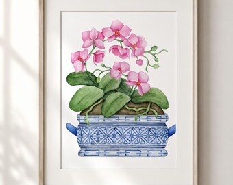 Padrão de Ponto Cruz de Orquídea Rosa: Desenho Floral Asiático (Padrão em PDF)