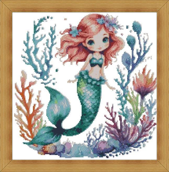 Watercolor Mermaid Cross Stitch Pattern: Sea Life Nursery (PDF Pattern ...