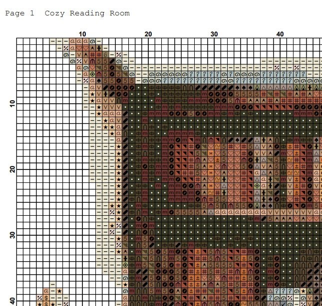 Cozy Reading Room Cross Stitch Pattern: Library Bookshelf (PDF Pattern ...