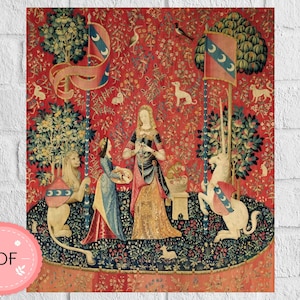 The Lady And The Unicorn Smell , Cross Stitch Pattern   , Pdf Instant Download ,  X Stitch Chart , Famous Paintings