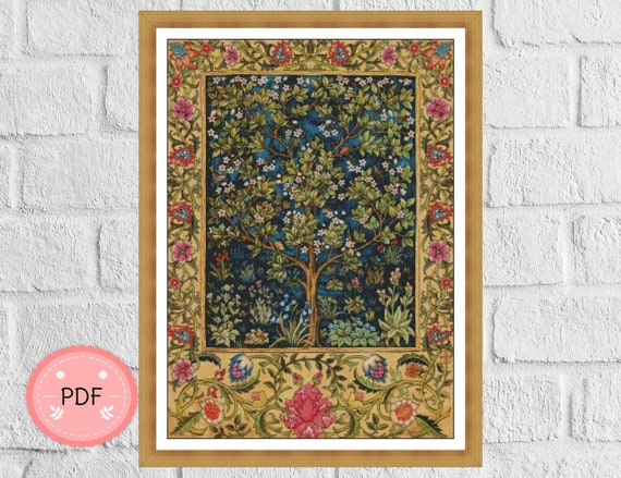 William Morris Tree of Life Cross Stitch Pattern (PDF Download)
