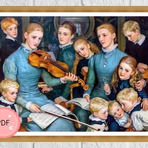 Cross Stitch patroon, A Christmas Carol bij Bracken Dene, Arthur Hughes, Pdf, Maretak, Instant Download, X Stitch Chart, Kerstseizoen