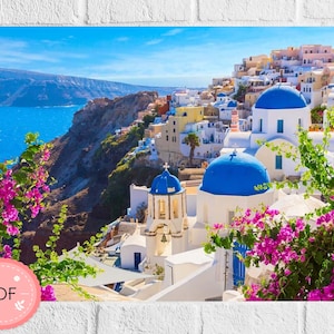 Santorini Cross Stitch Pattern , Greek Island , Pdf Instant Download , Greece Cityscape, X Stitch Chart