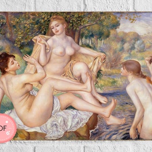 The Large Bathers Cross Stitch Pattern,Pierre Auguste Renoir,Pdf Instant Download ,Famous Painting,Les Grandes Baigneuses