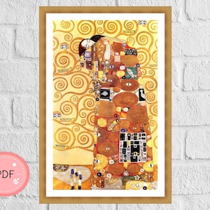 Cross Stitch Pattern Gustav Klimt , The Embrace ,Pdf , Instant Download , Symbolism X Stitch Chart , Famous Paintings