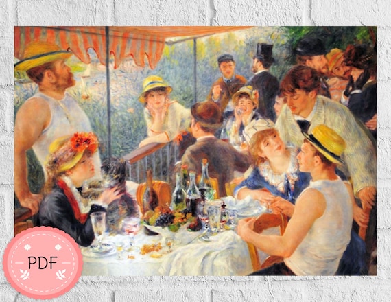 ルノワール作「舟遊びの昼食会」クロスステッチパターン（PDF） - Etsy