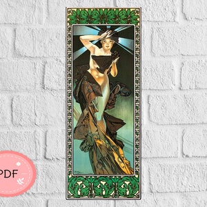 Morning Star Cross Stitch Pattern , Alphonse Mucha , Pdf , Instant Download , X stitch , Famous Paintings , Art Nouveau