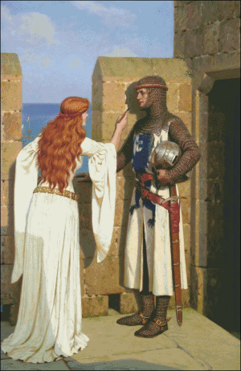 Cross Stitch Pattern The Shadow Edmund Blair Leighton | Etsy