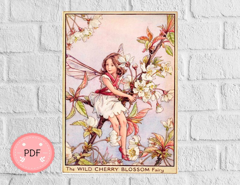 The Wild Cherry Blossom Fairy Cross Stitch Pattern Pdf  image 1
