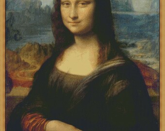 【良品】水彩画　レオナルド・ダ・ヴィンチ　モナリザ　下絵 レオナルド ダ ヴィンチ「モナリザ」ピクセルアート モザイク