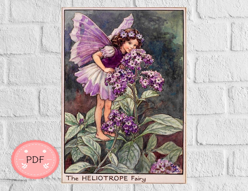 The Heliotrope Fairy Cross Stitch Pattern Pdf Instant image 1