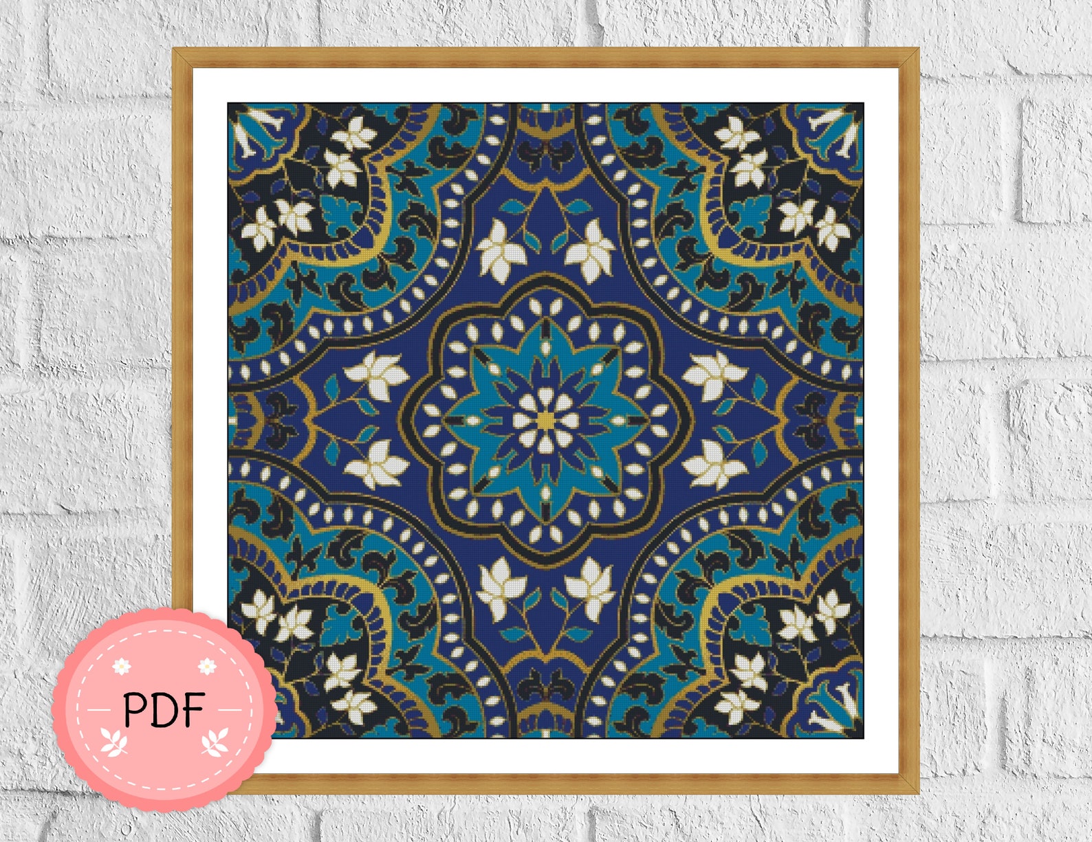 Blue Mandala Cross Stitch Pattern Pdf Instant Download | Etsy