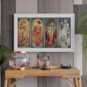 Four Seasons Cross Stitch Pattern Alphonse Mucha , Pdf , Instant Download , Art Xstitch , Famous Painting