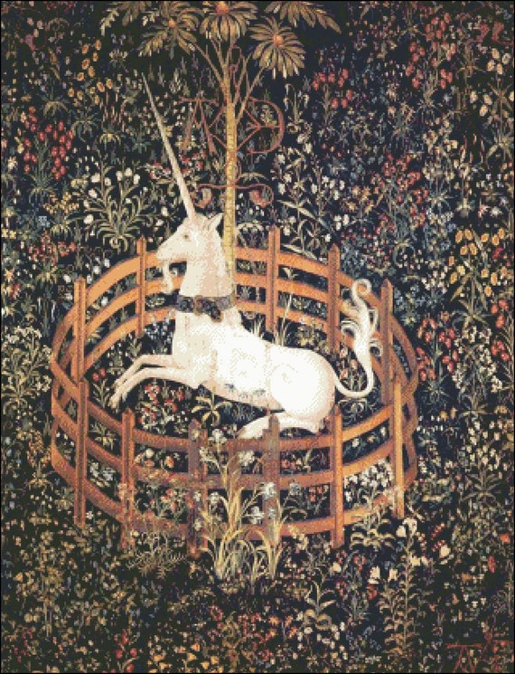 Cross Stitch Pattern the Captive Unicorn Pdf instant Download X Stitch Supplies the Hunt of the Unicorn full Coverage Etsy Canada