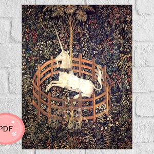Cross Stitch Pattern  ,The Captive Unicorn , Pdf ,Instant Download ,X Stitch Supplies , The Hunt of the Unicorn,Full Coverage