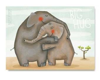 Postcards: "Big Hug", 3 pieces