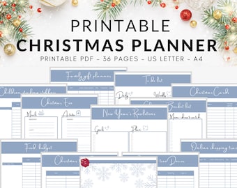 Christmas Planner Printable, Holiday Planner, Gift Budget Planner, Xmas Planner, Christmas Gift List, Christmas Binder, Christmas To Do List