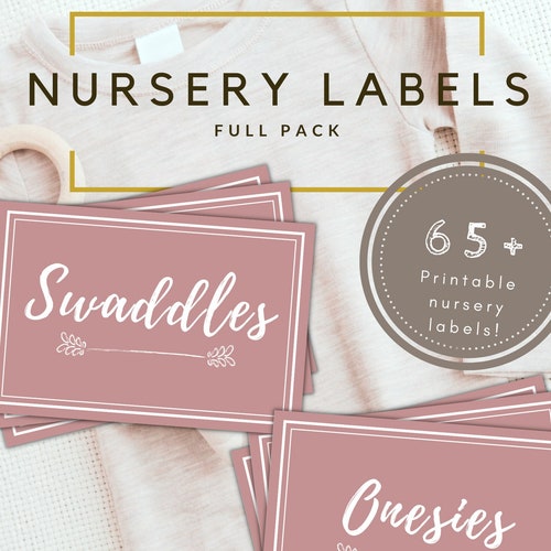 Blush Baby Drawer Organizer Set of 24 Nursery Labels Etsy