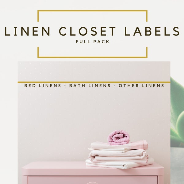 Linen Closet Labels, Linen Closet Organization, Gift for mom, Bed Linens Organization, Bedding, Towels, Printable PDF, A4, US Letter