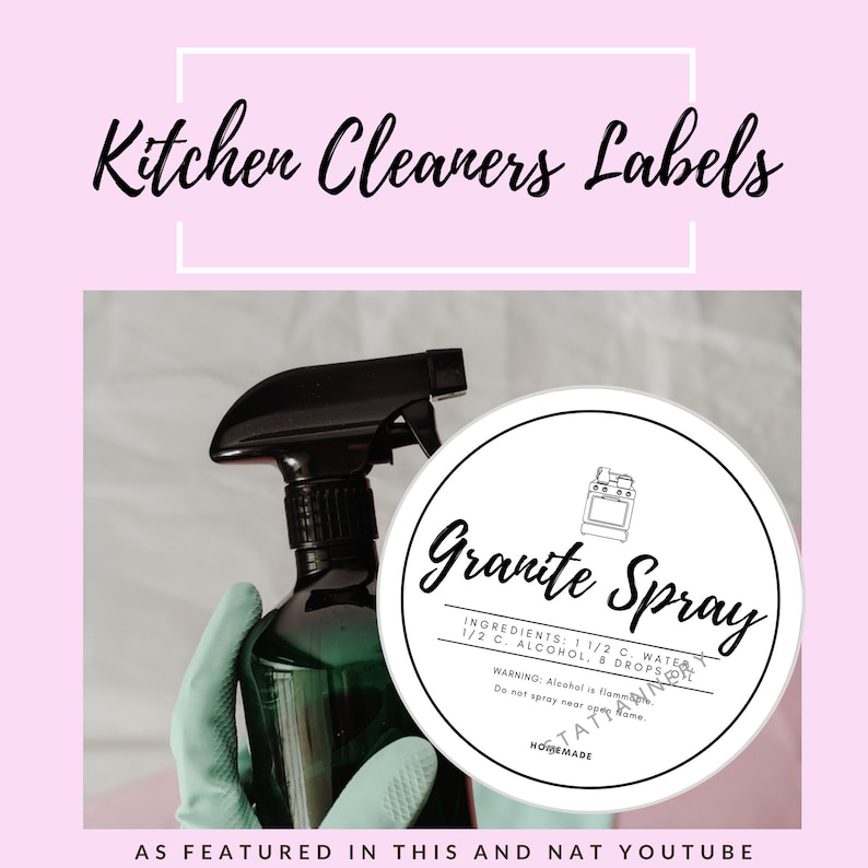 Kitchen Cleaners Labels, House Cleaning Labels, All Purpose Cleaner