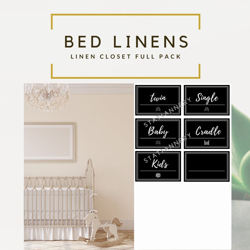 Linen Closet Labels, Linen Closet Organization, Gift for Mom, Bed