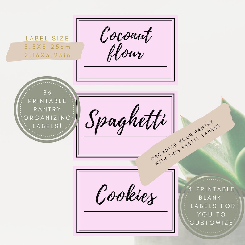 Pantry Labels Pink Oxo Container Labels Pantry Etsy