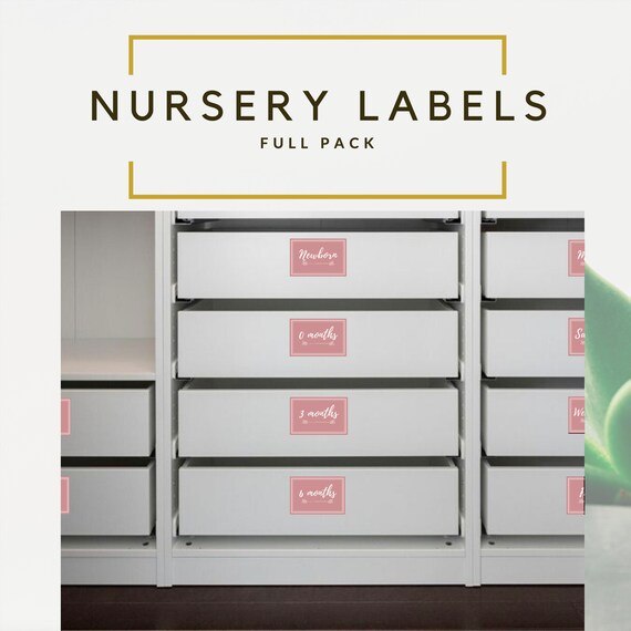 Printable Nursery Labels Decor Baby Shower Gift Nursery Etsy