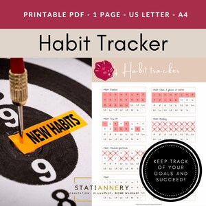 Habit Tracker, Habit Tracking, Goal Tracker, Habit Planner, Monthly Tracker, Daily habit tracker, Routine tracker, Printable habit, Fitness