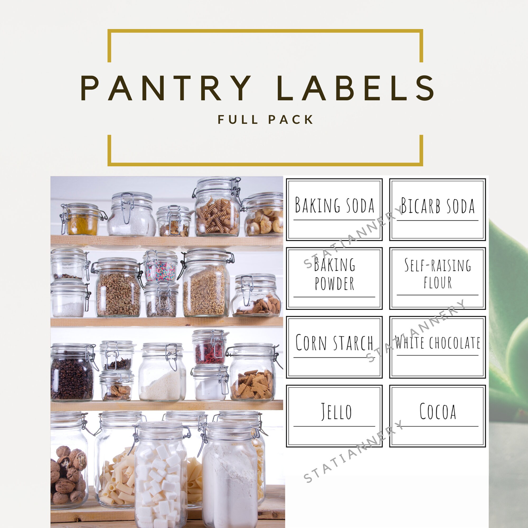 Pantry Labels Minimal Oxo Container Labels White Pantry Etsy