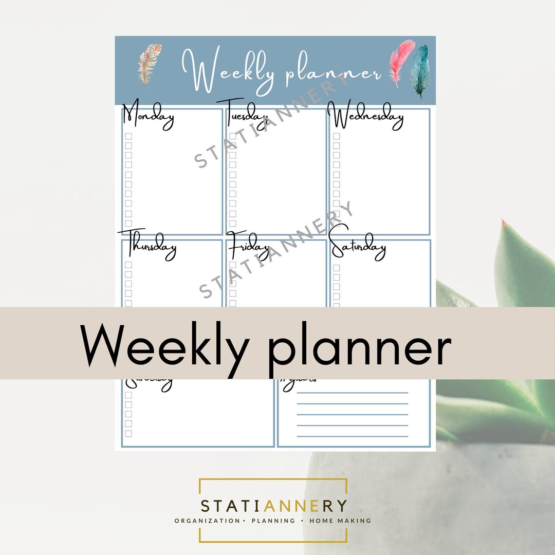 Printable Weekly Planner – A4 & US Letter (instant Download) - Etsy