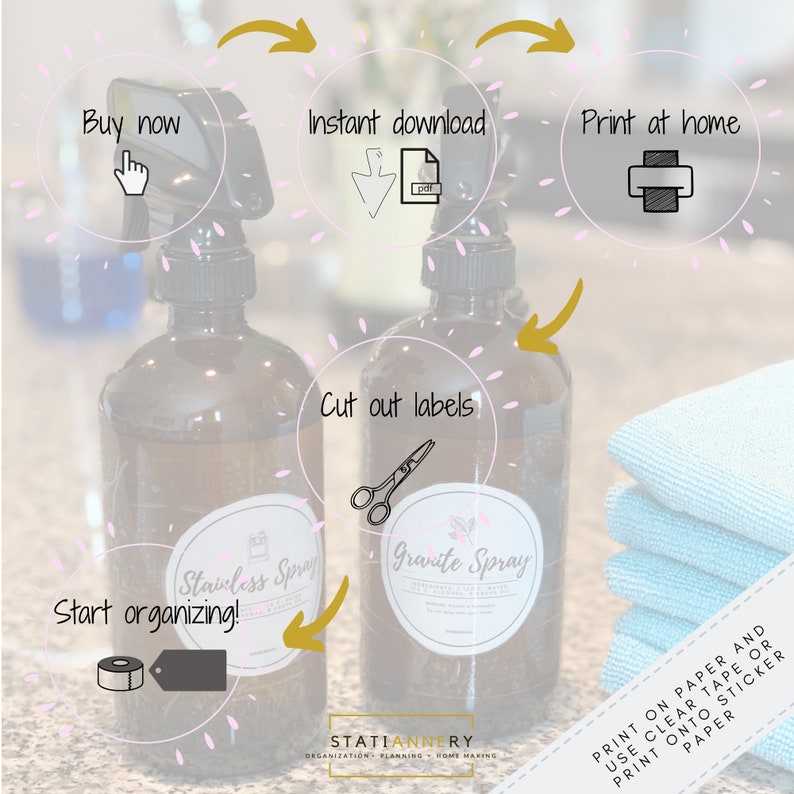 Kitchen Cleaners Labels, House Cleaning Labels, All Purpose Cleaner