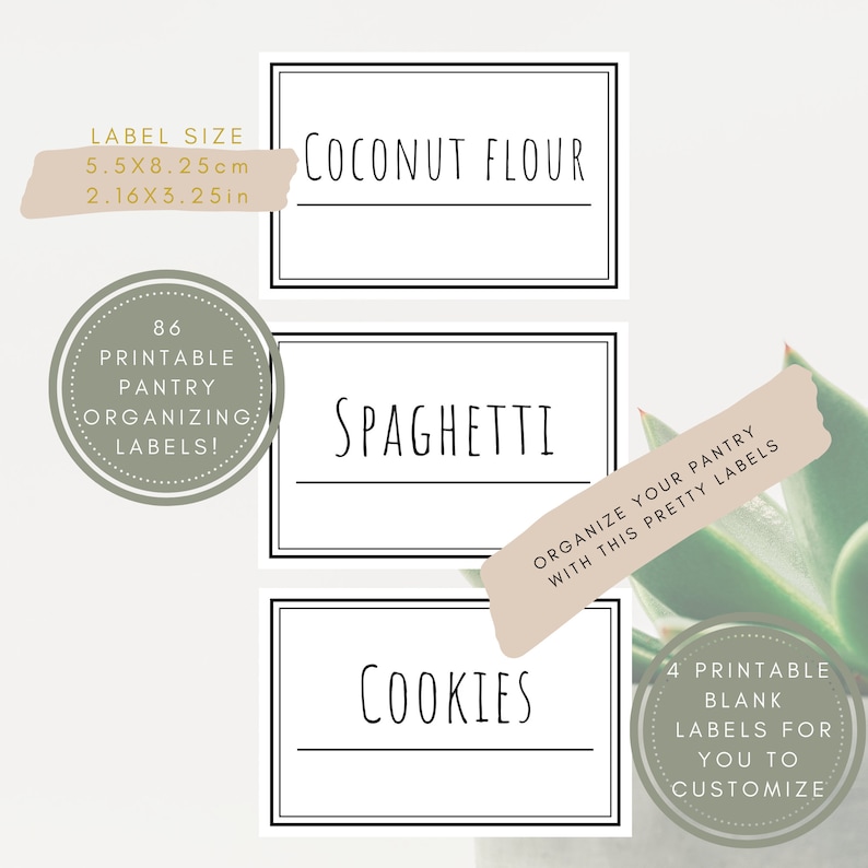 Pantry Labels Minimal Oxo Container Labels White Pantry Etsy