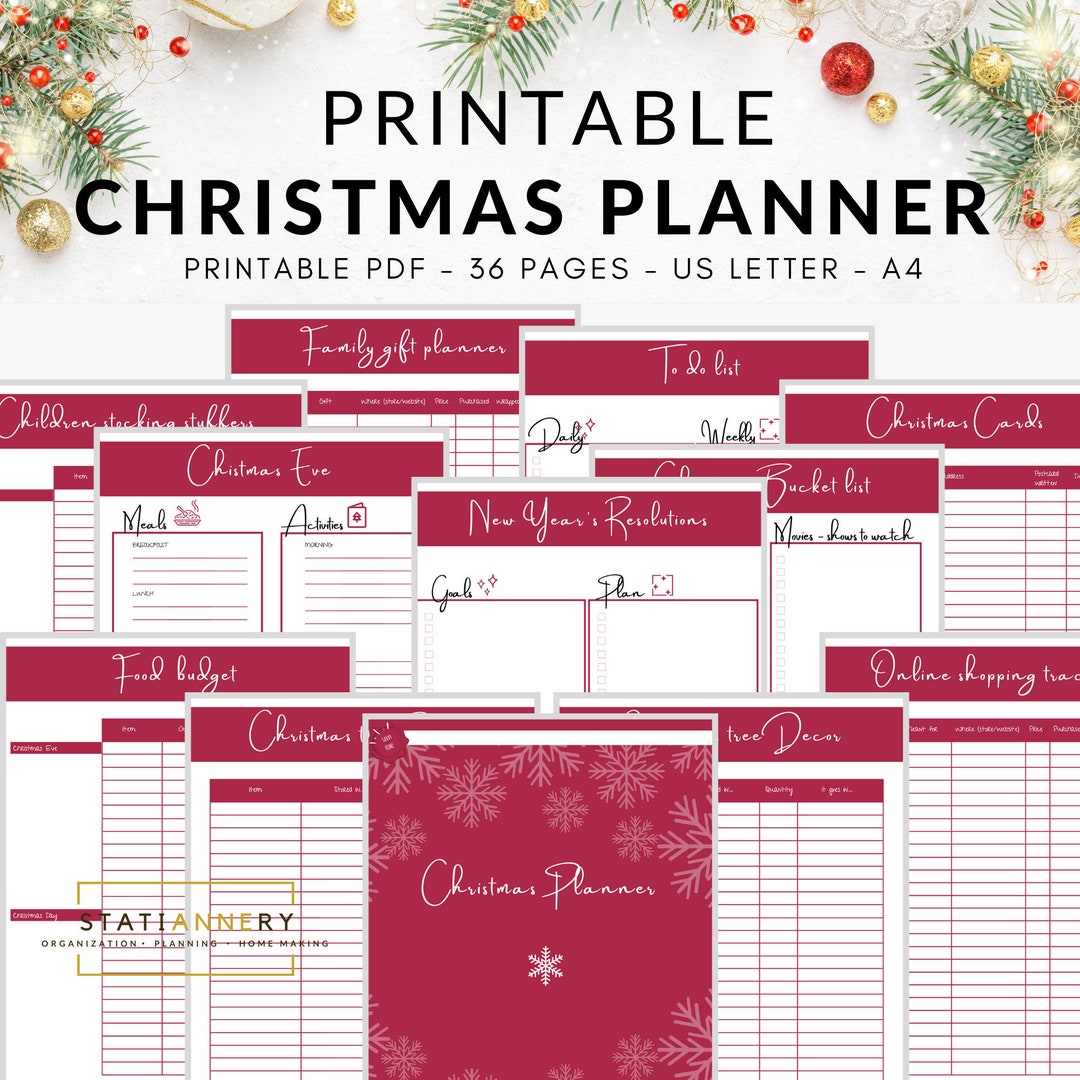 Printable Christmas Planner, Holiday Budget, Gift Lists (PDF) - Etsy UK