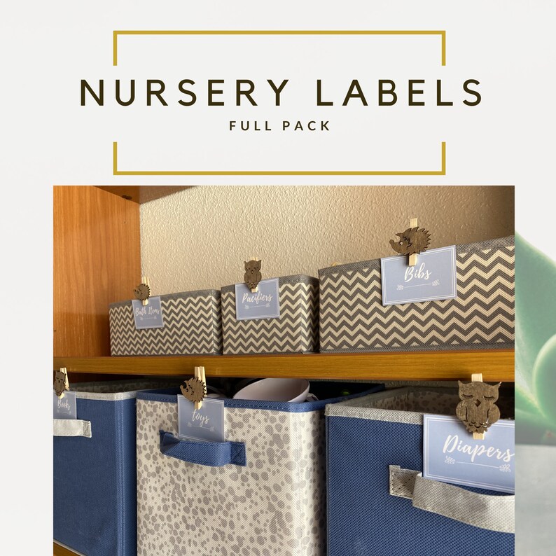 Printable Nursery Labels Decor Baby Shower gift Nursery Etsy