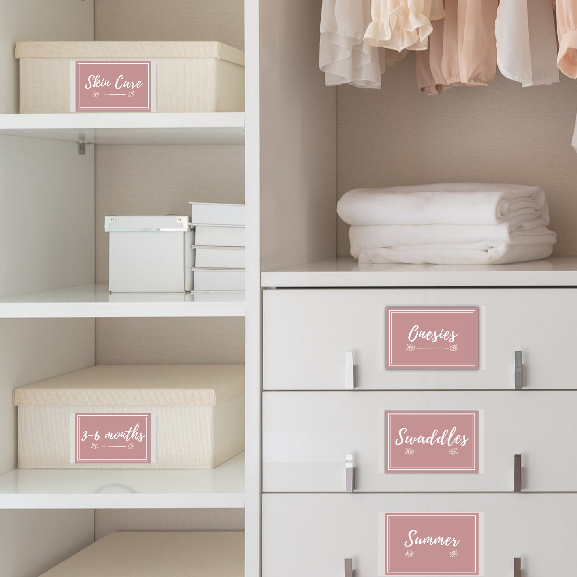 Set of 65 Pink Printable Labels for Baby Girl or Toddler, Baby Labels ...