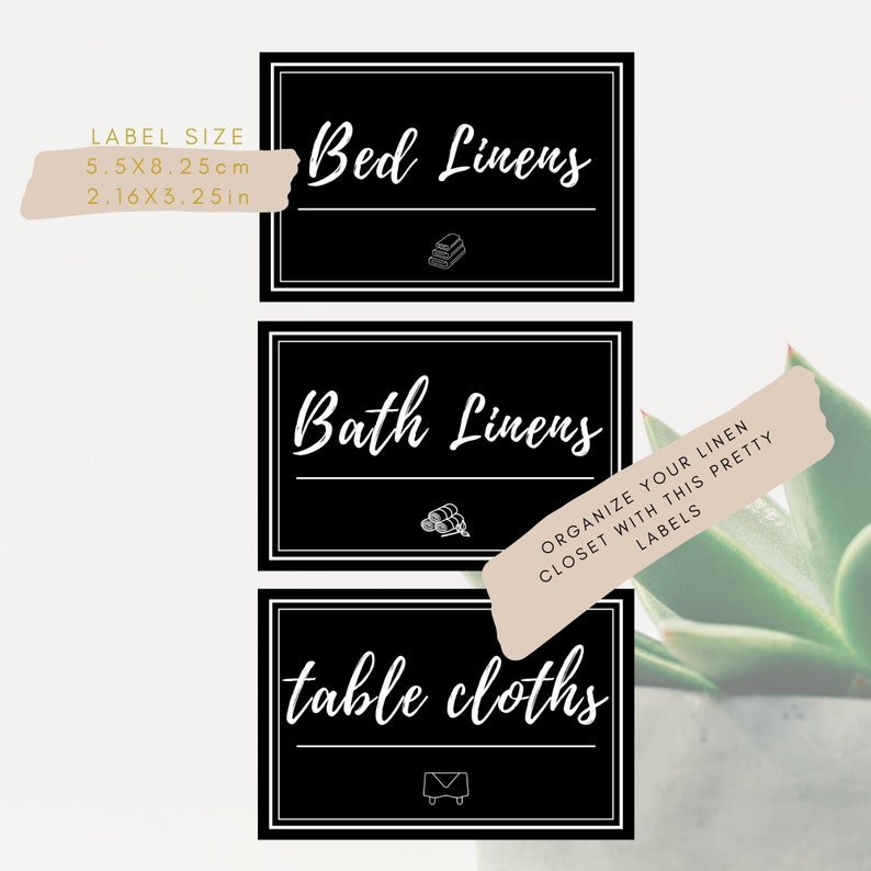Linen Closet Labels, Linen Closet Organization, Gift for Mom, Bed