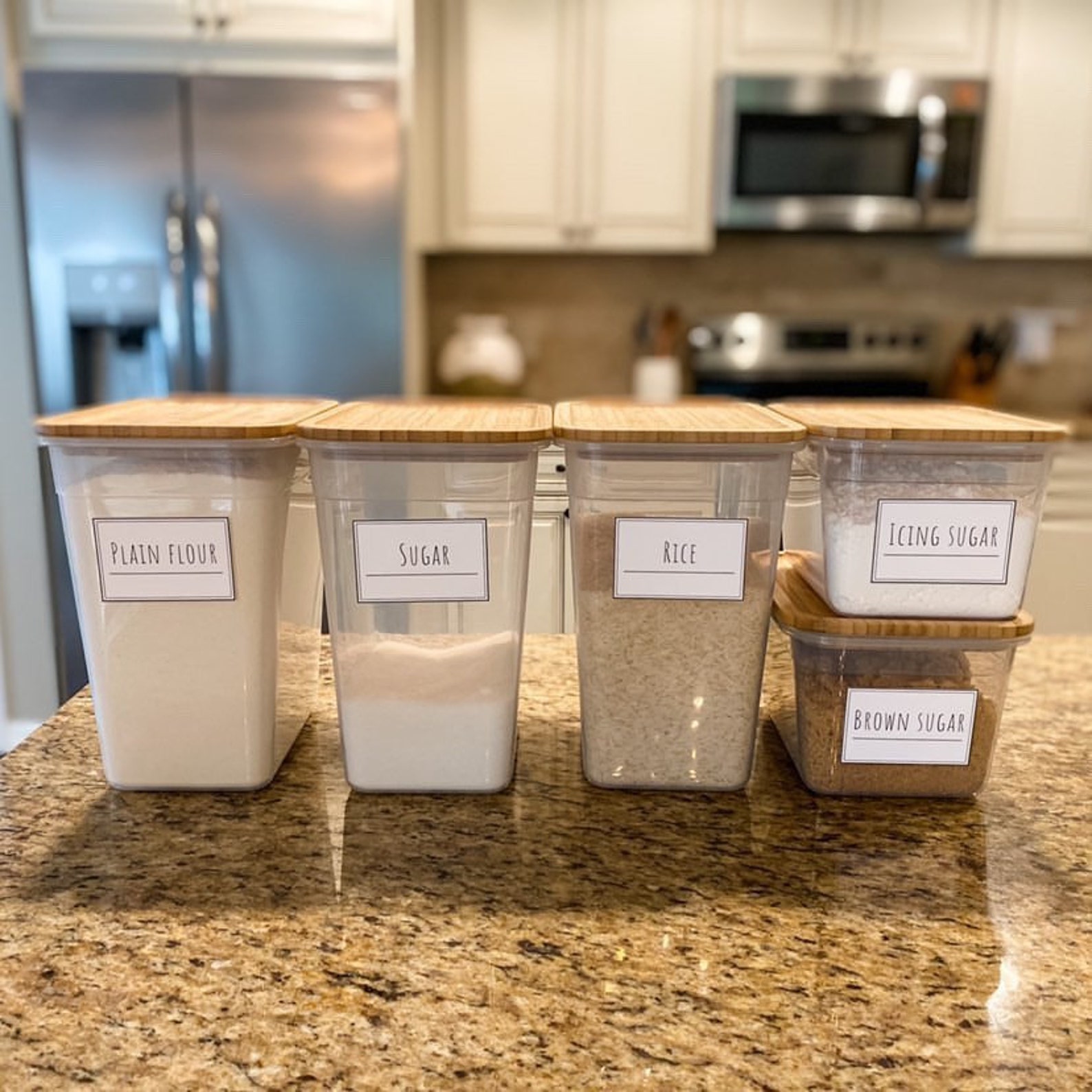 Pantry Labels Minimal Oxo Container Labels White Pantry Etsy