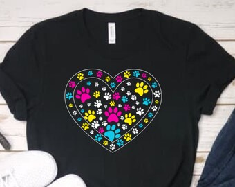 Heart Made of Paws T-Shirt, Pet Lovers Shirt
