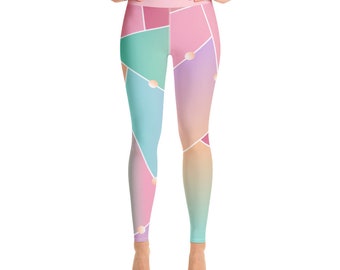 Colorful Glass Yoga Leggings - Yoga Pants - Women Legging Sets - Women's Leggings - Running Tights - Yoga Pants - Fashion Leggings