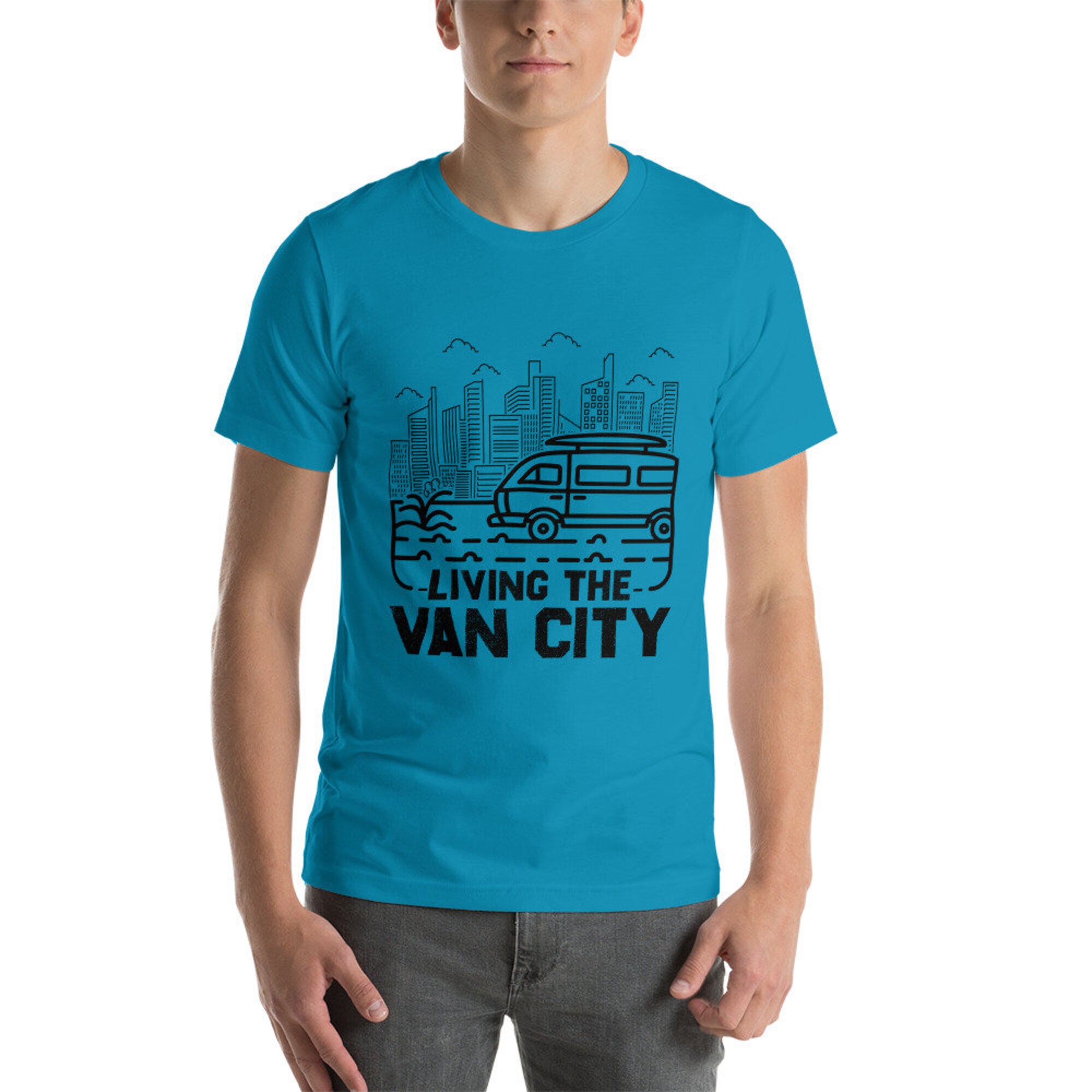 Discover Living The Van City T-Shirt, Van Life Shirt, Living Van Life Shirt, RV Shirt, Campervan Shirt, Road Trip Shirt, Traveler Shirt, Outdoor Gift