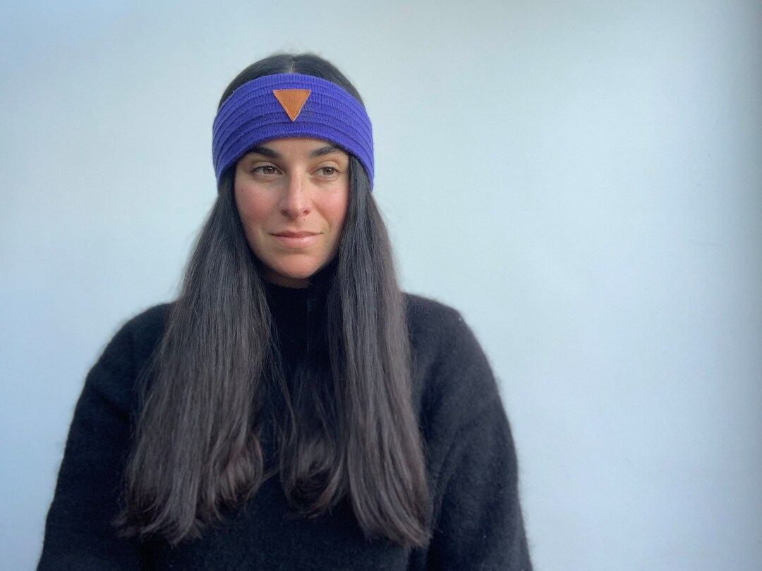 80s Vintage Ski Headband S/M Purple Multicoloured Wool Hair Etsy