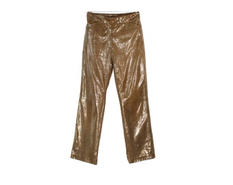 Betty Barclay Vintage 10uk Snake Skin Caramel leather Trousers Rare Womenswear.