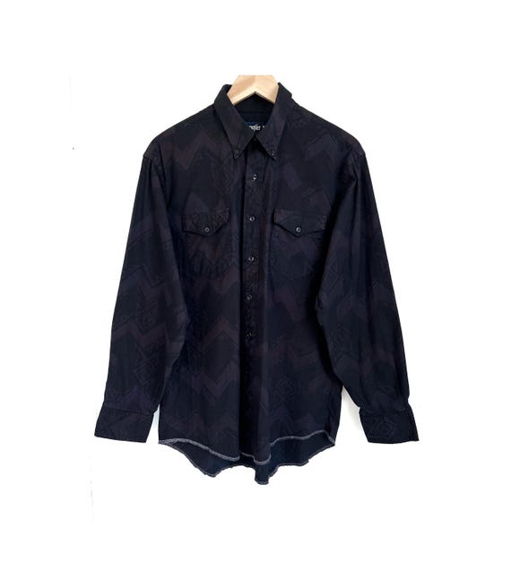 Wrangler L black purple Pendleton pattern vintage… - image 1