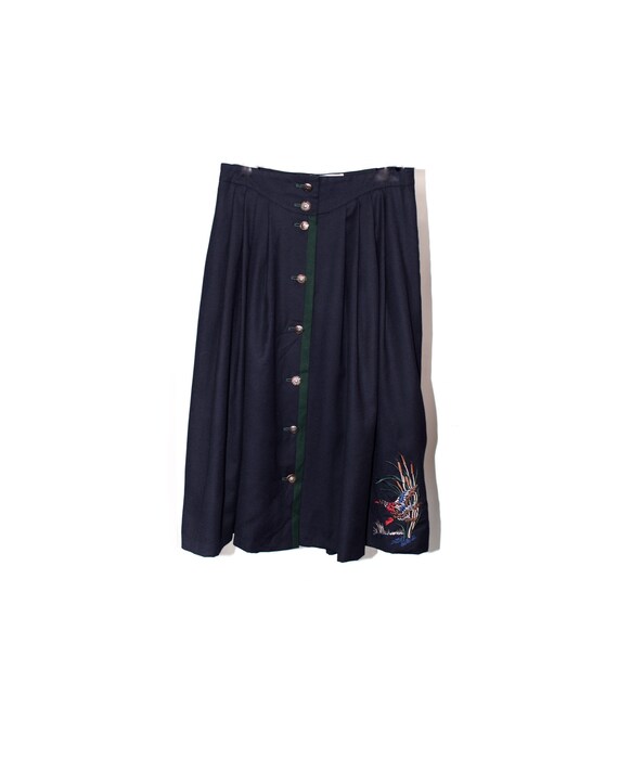 Petressa vintage wool skirt 40eu embroidered pictu