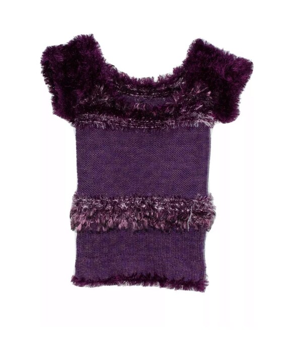 vintage hand made purple knitted top S womensewear - image 1