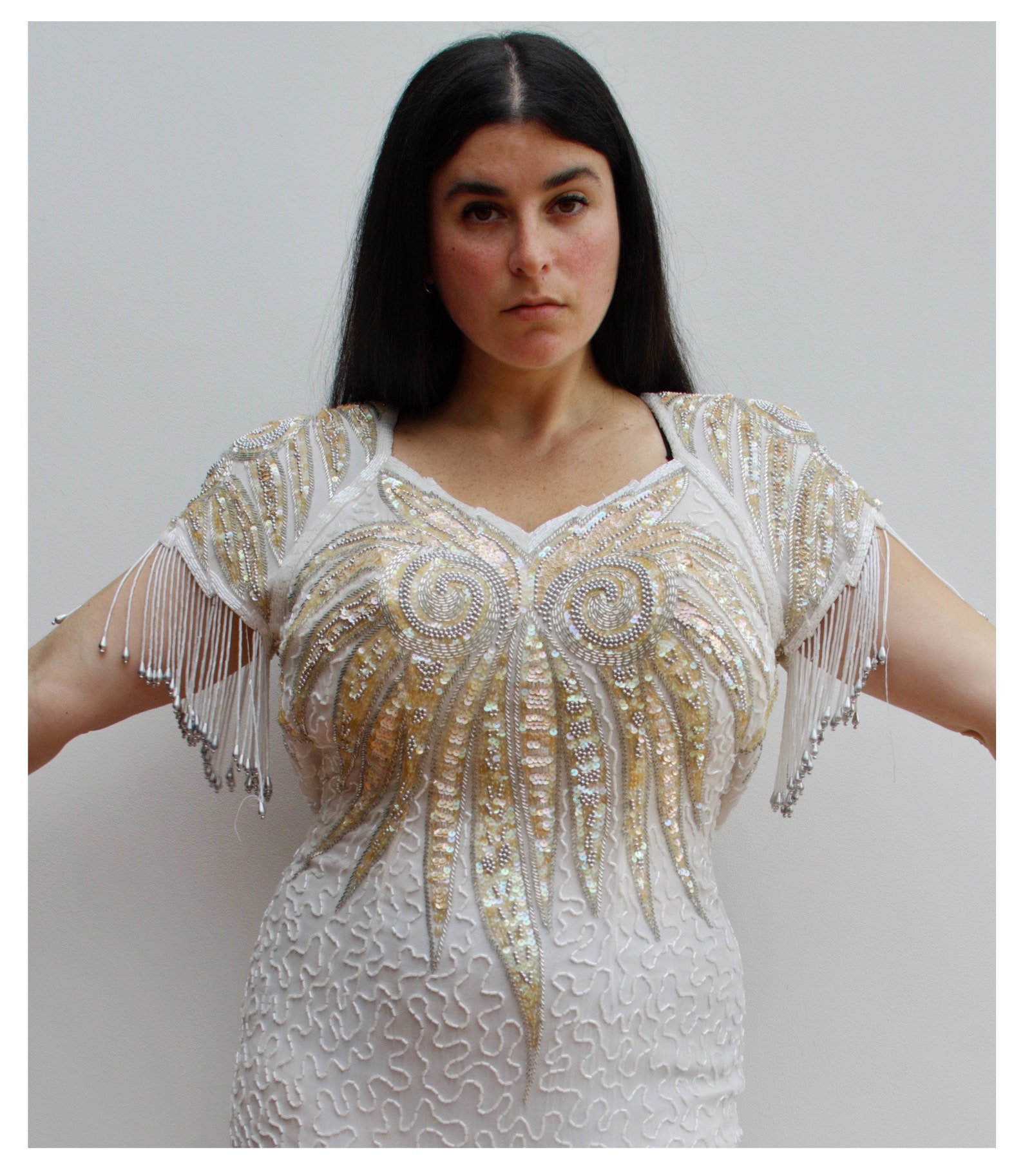 Vintage Beaded Art Deco Dress 6/8uk XS/S Wedding Dress Etsy UK